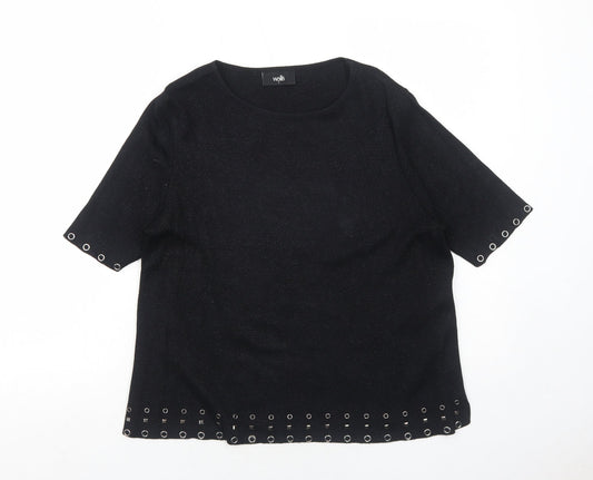 Womens UK Size S Wallis Black Basic Blouse