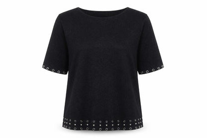 Womens UK Size S Wallis Black Basic Blouse