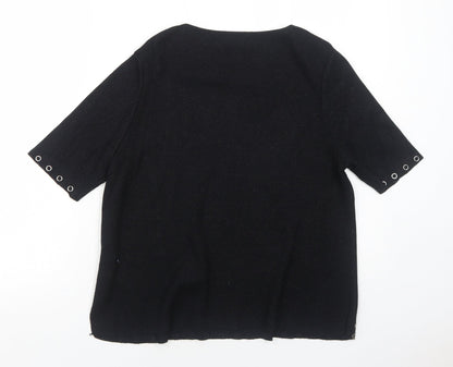 Womens UK Size S Wallis Black Basic Blouse