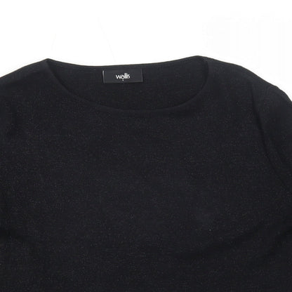 Womens UK Size S Wallis Black Basic Blouse