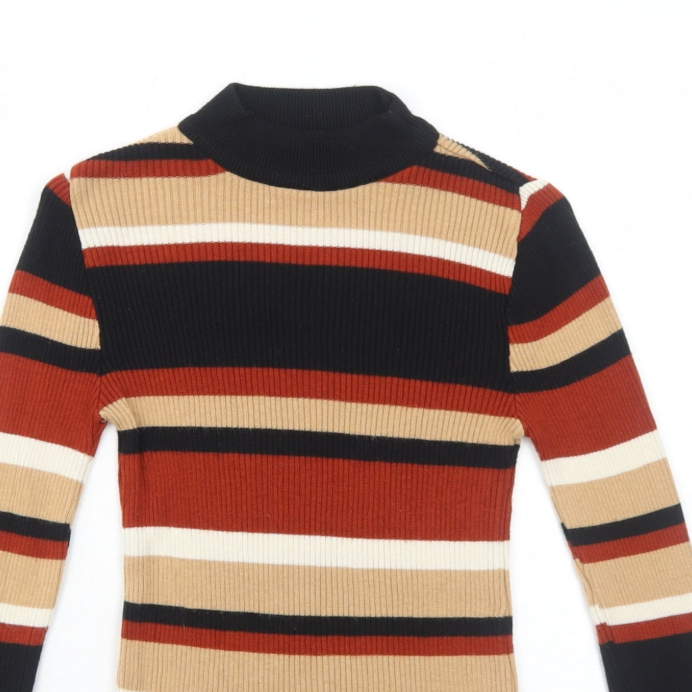 Womens UK Size XS Cooperative Brown Pullover Jumper