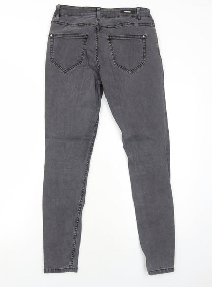 ORSAY Womens Grey Cotton Skinny Jeans Size 10 Regular Zip