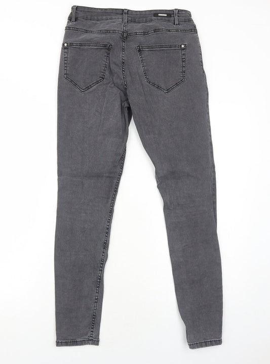 ORSAY Womens Grey Cotton Skinny Jeans Size 10 Regular Zip