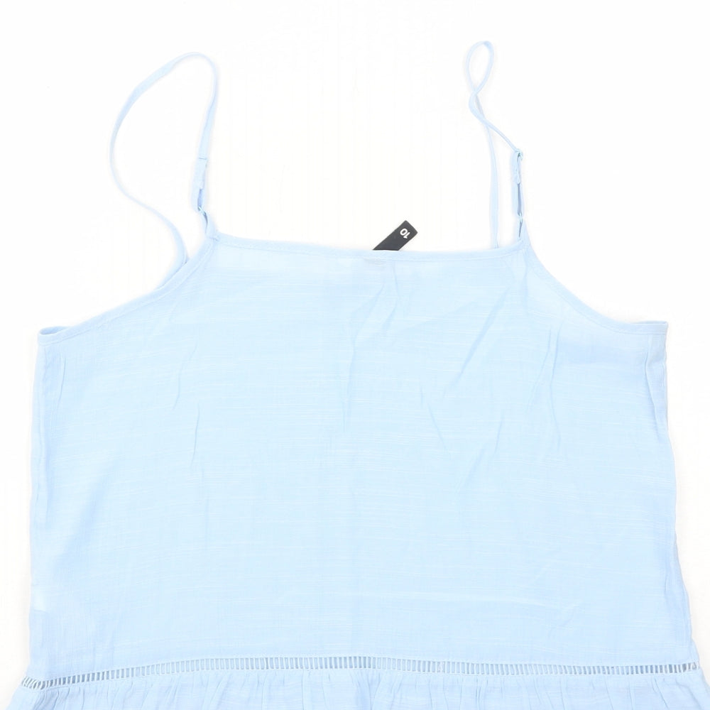 Womens UK Size 10 H&M Blue Basic Tank