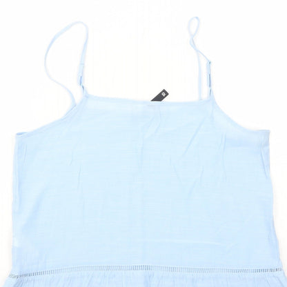 Womens UK Size 10 H&M Blue Basic Tank