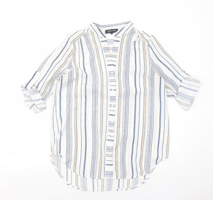 Womens UK Size 10 Cameo Rose White Basic Button-Up