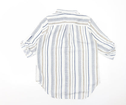 Womens UK Size 10 Cameo Rose White Basic Button-Up