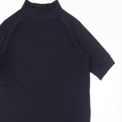 French Connection Womens Blue Polyester Jumper Dress Size 8 Mock Neck Pullover