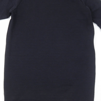 French Connection Womens Blue Polyester Jumper Dress Size 8 Mock Neck Pullover