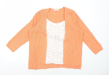 Womens UK Size 14 Marks and Spencer Orange Cardigan Jumper