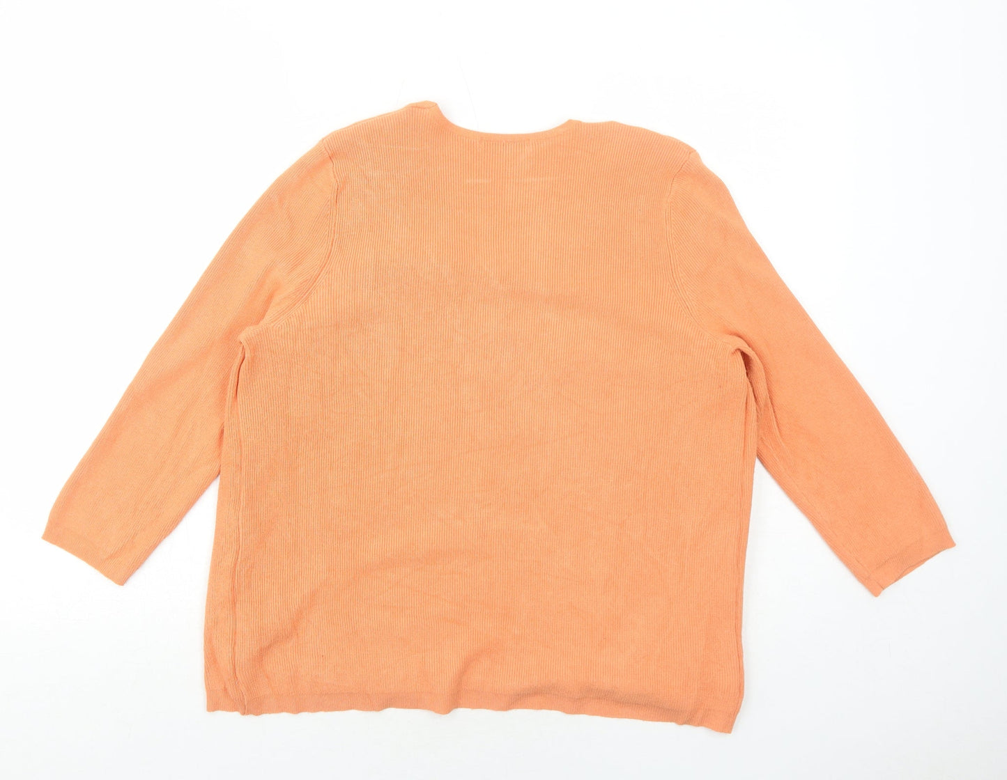 Womens UK Size 14 Marks and Spencer Orange Cardigan Jumper