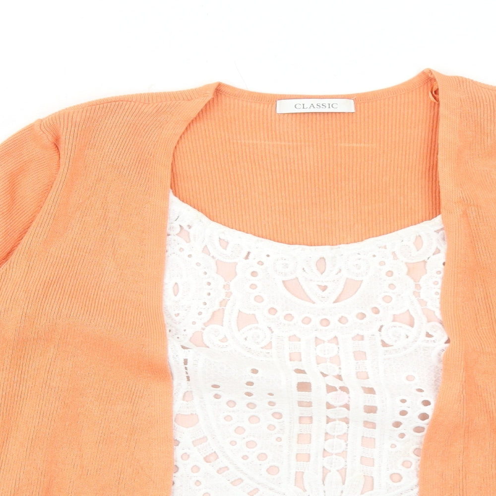 Womens UK Size 14 Marks and Spencer Orange Cardigan Jumper