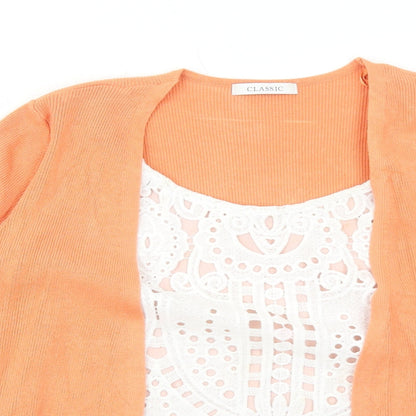 Womens UK Size 14 Marks and Spencer Orange Cardigan Jumper