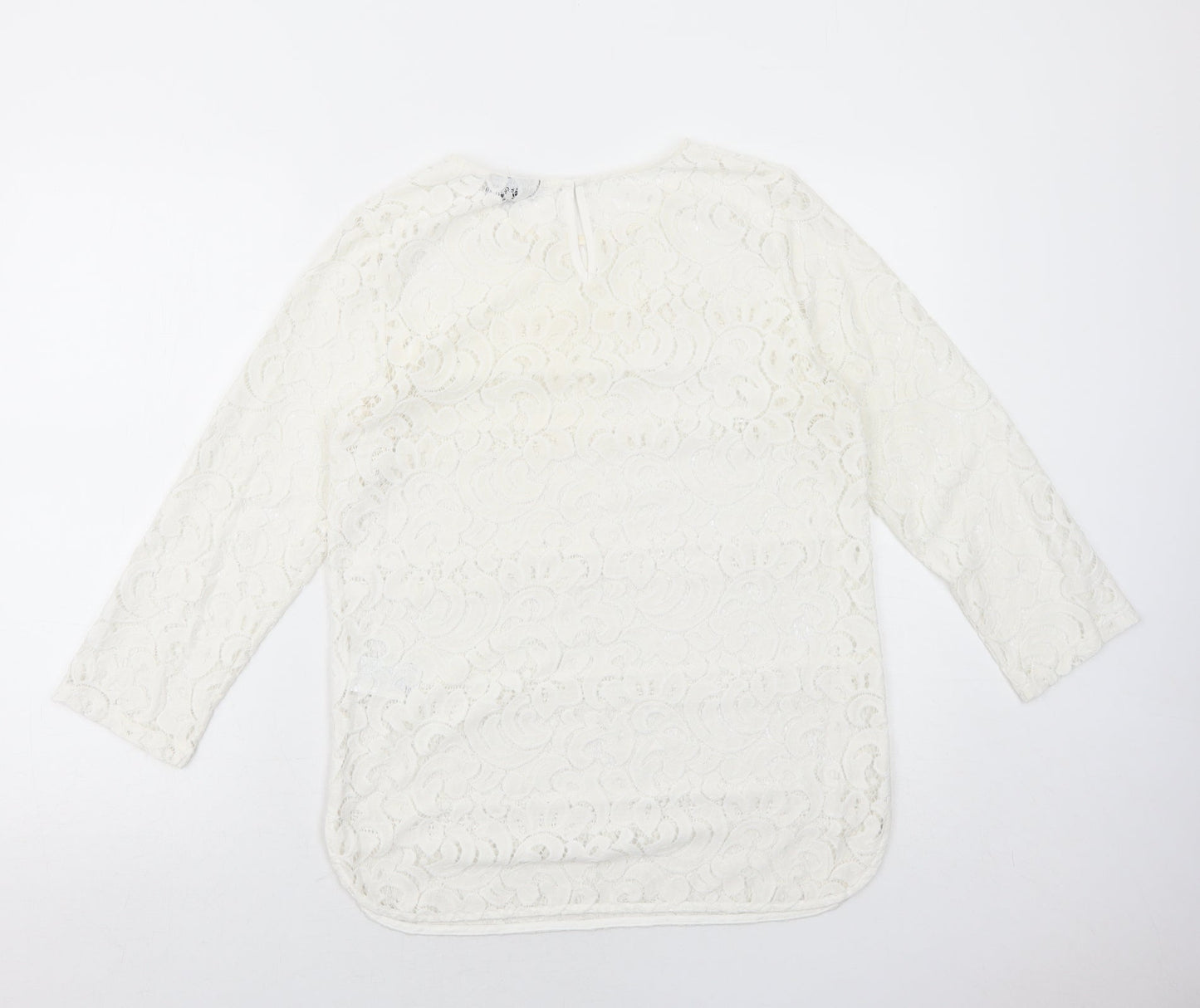 Womens UK Size 10 Warehouse White Basic Blouse