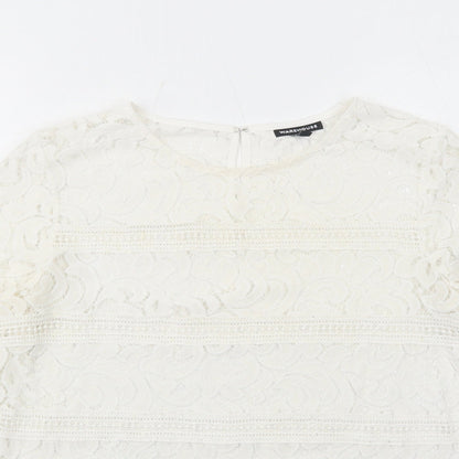 Womens UK Size 10 Warehouse White Basic Blouse