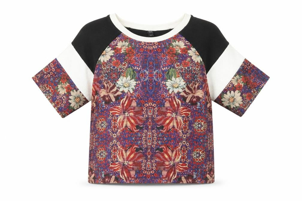 Womens UK Size 8 Topshop Multicoloured Basic T-Shirt