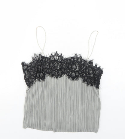 Womens UK Size XS Pins & Needles Grey Cropped Tank