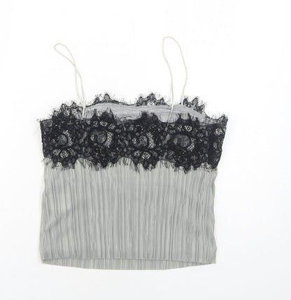 Womens UK Size XS Pins & Needles Grey Cropped Tank