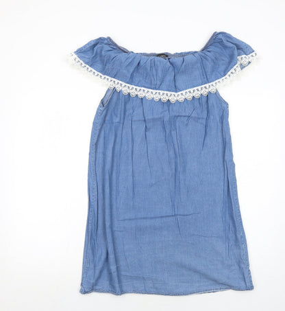 Cameo Rose Womens Blue Lyocell A-Line Size M Off the Shoulder Pullover