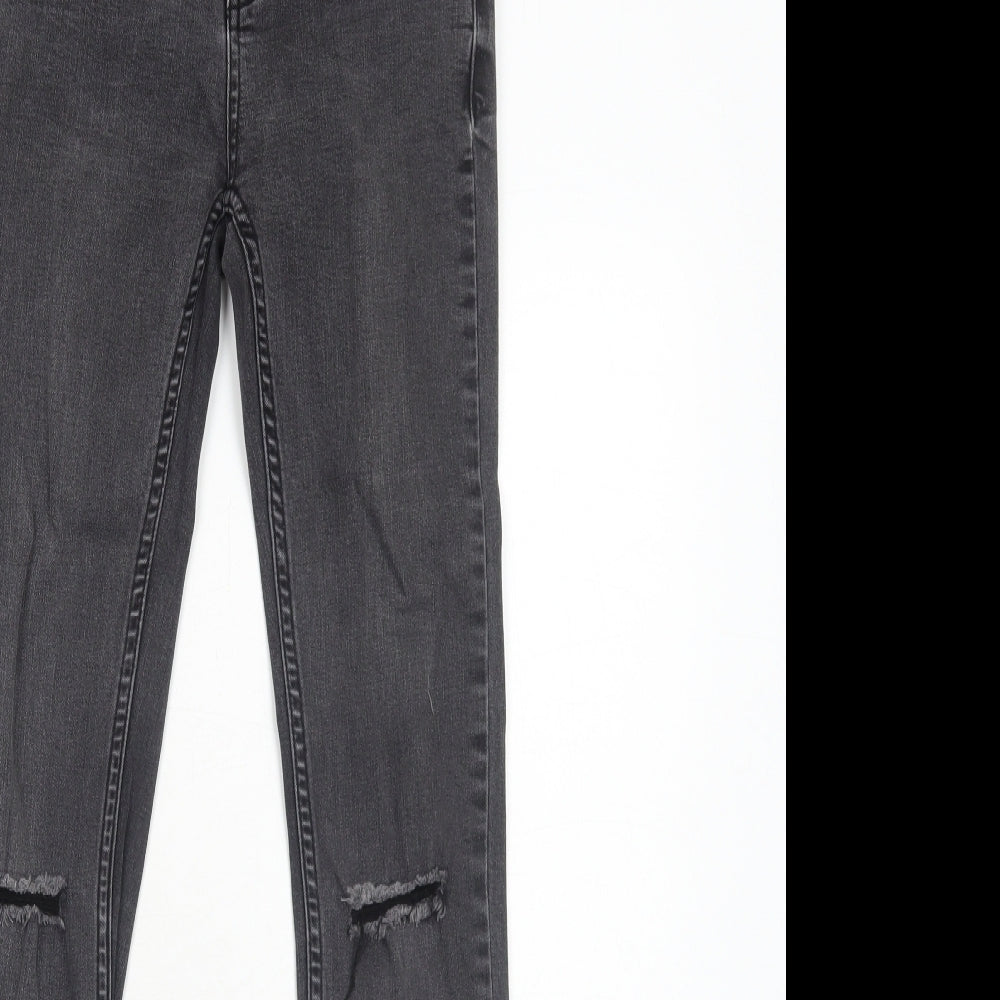 New Look Womens Black Cotton Skinny Jeans Size 8 Regular Zip