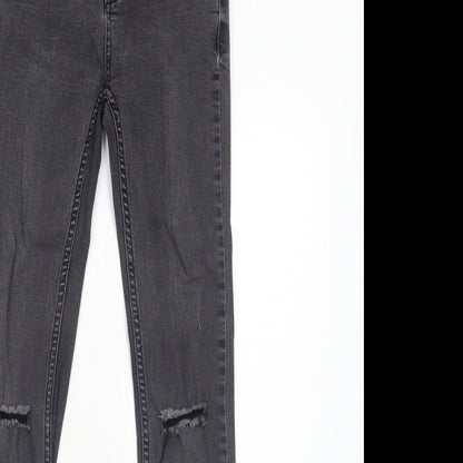 New Look Womens Black Cotton Skinny Jeans Size 8 Regular Zip