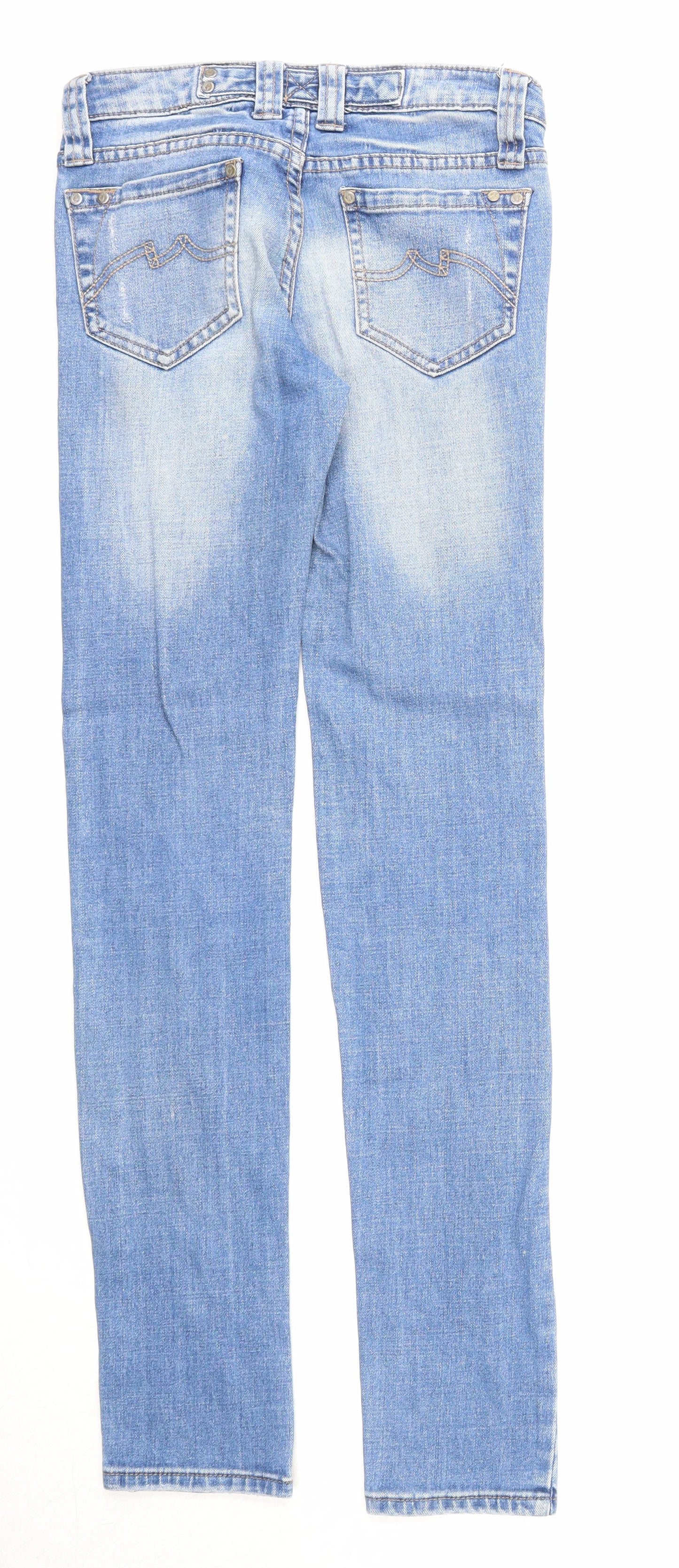 Best Mountain Womens Blue Cotton Straight Jeans Size 6 Regular Zip