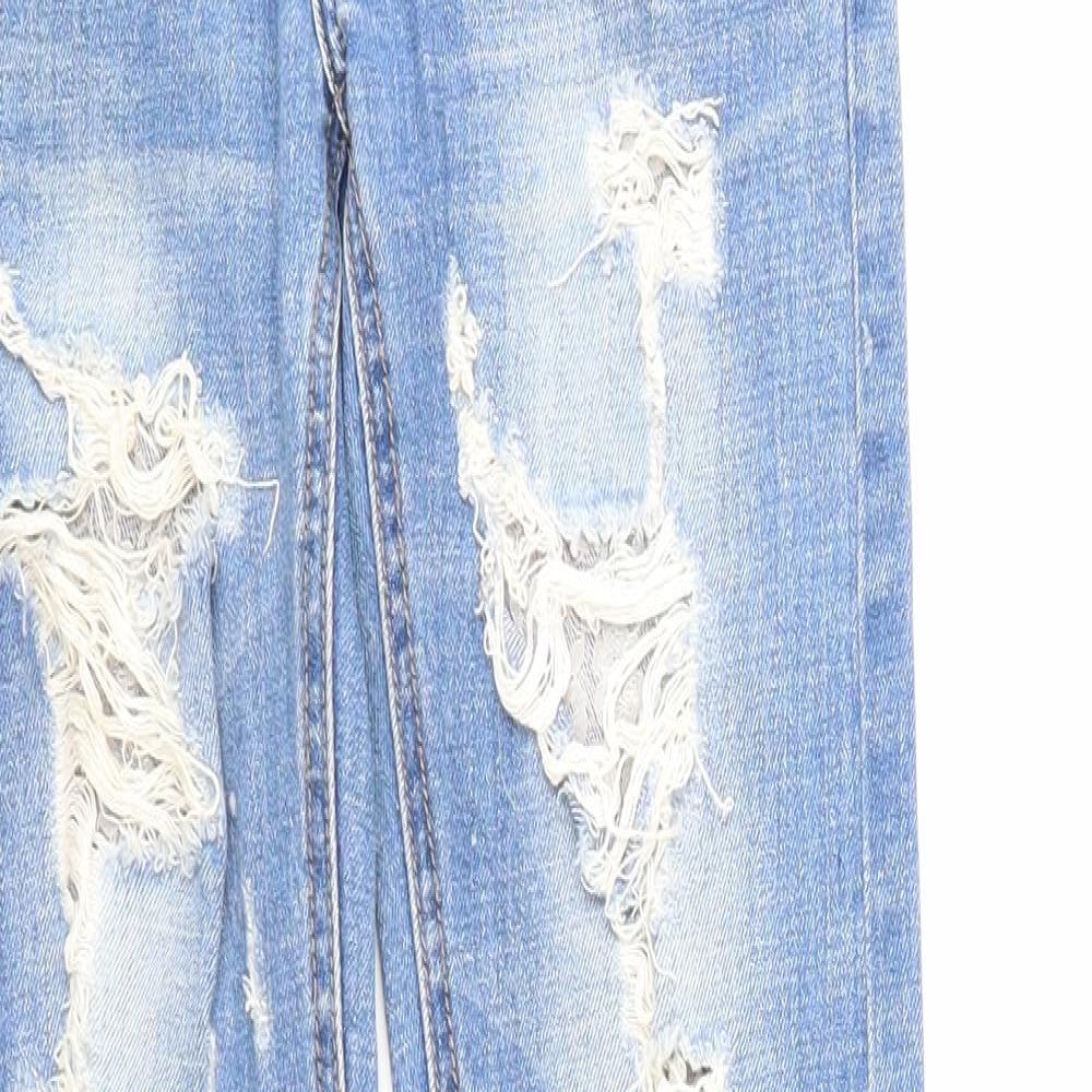Best Mountain Womens Blue Cotton Straight Jeans Size 6 Regular Zip