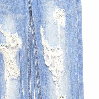 Best Mountain Womens Blue Cotton Straight Jeans Size 6 Regular Zip