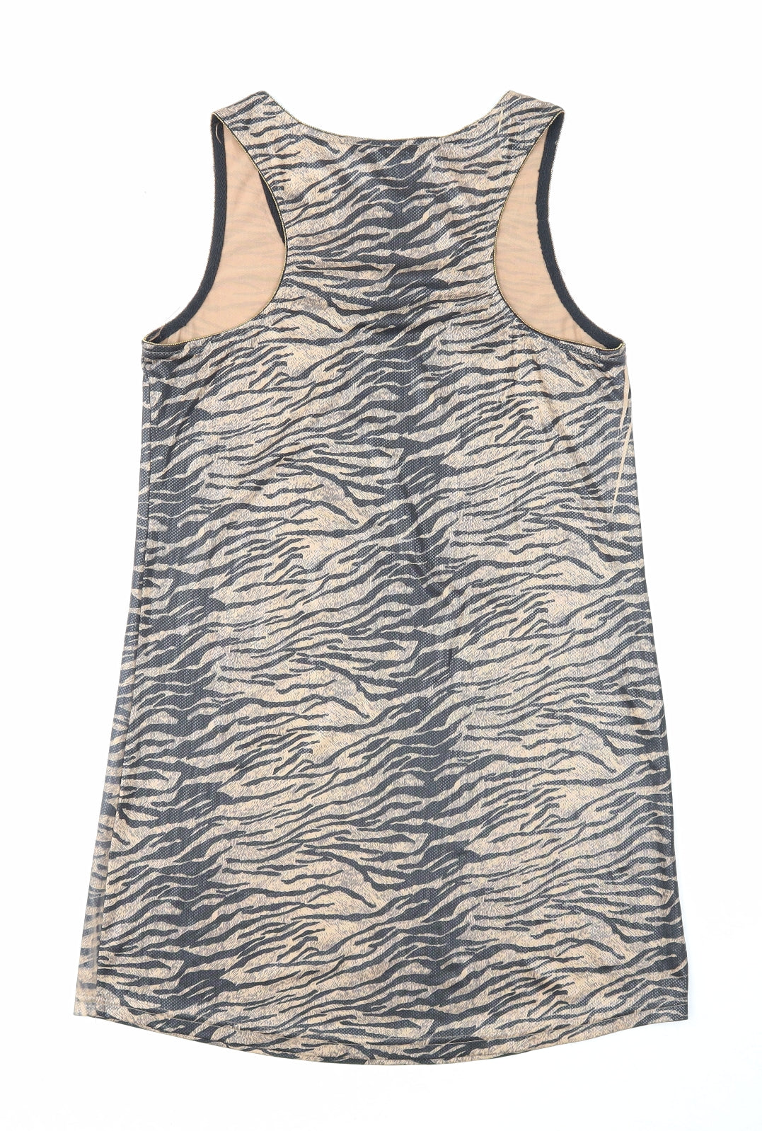 Lexxury Womens Brown Animal Print Cotton A-Line Size S Round Neck Pullover - Tiger Pattern