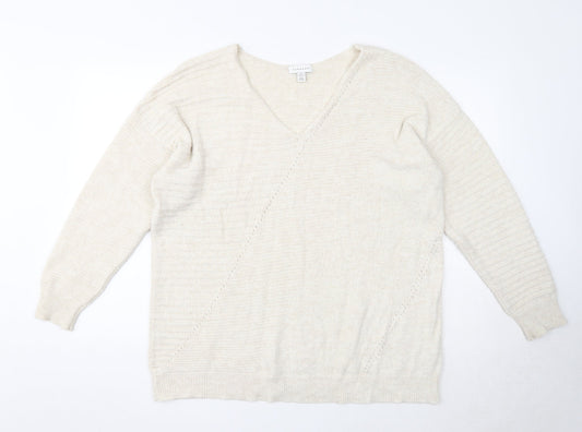 Womens UK Size 12 Topshop Beige Pullover Jumper