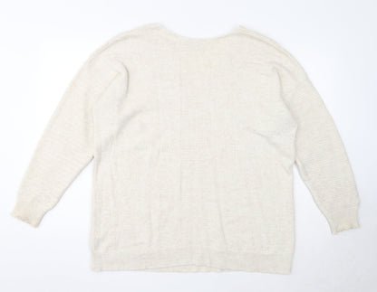 Womens UK Size 12 Topshop Beige Pullover Jumper
