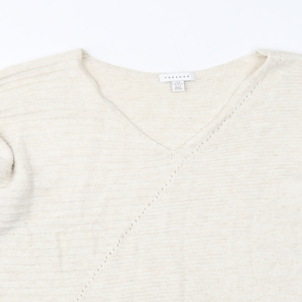 Womens UK Size 12 Topshop Beige Pullover Jumper