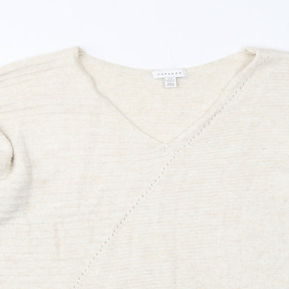 Womens UK Size 12 Topshop Beige Pullover Jumper