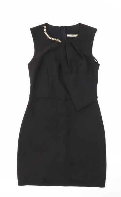 Kei Kei Womens Black Polyester A-Line Size 12 Round Neck Zip