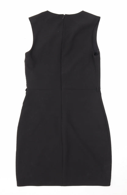 Kei Kei Womens Black Polyester A-Line Size 12 Round Neck Zip