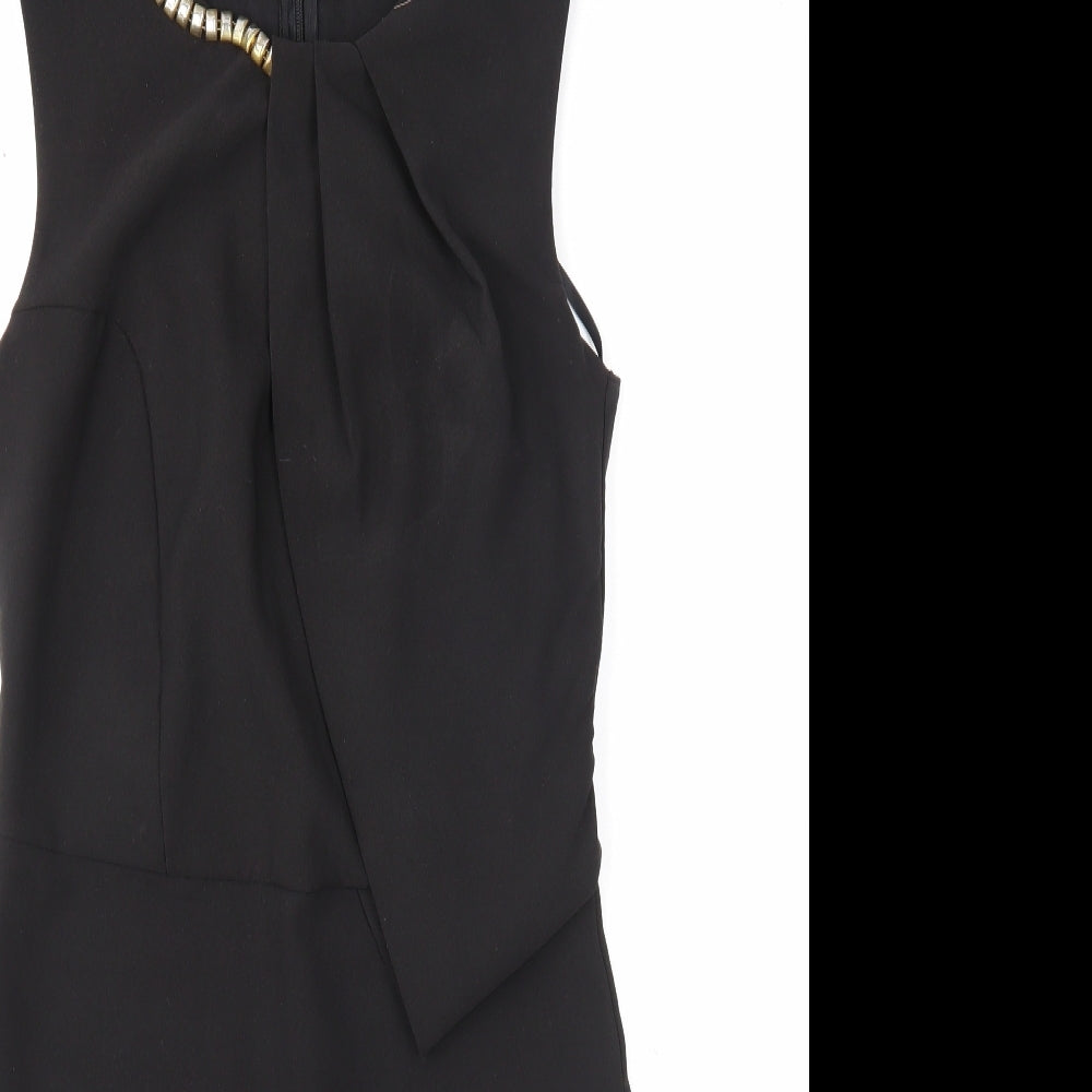Kei Kei Womens Black Polyester A-Line Size 12 Round Neck Zip