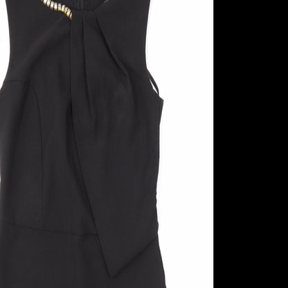 Kei Kei Womens Black Polyester A-Line Size 12 Round Neck Zip