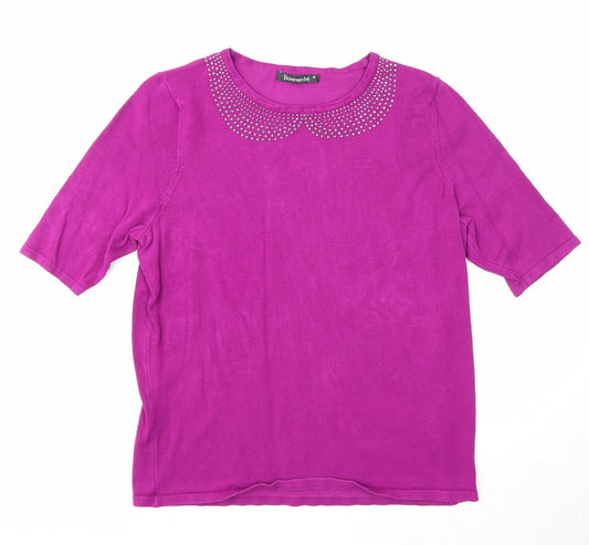 Womens UK Size M Bonmarché Purple Pullover Jumper