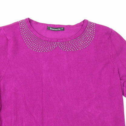 Womens UK Size M Bonmarché Purple Pullover Jumper