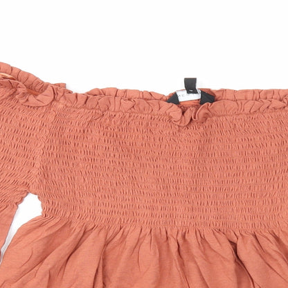 Womens UK Size 8 New Look Beige Basic Blouse