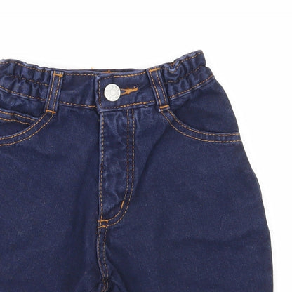 NEXT Boys Blue Cotton Capri Jeans Size 3-6 Months Zip