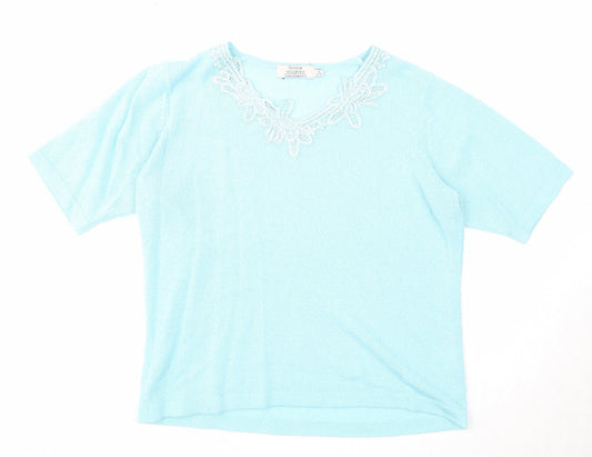 Womens UK Size 14 EWM Blue Pullover Jumper