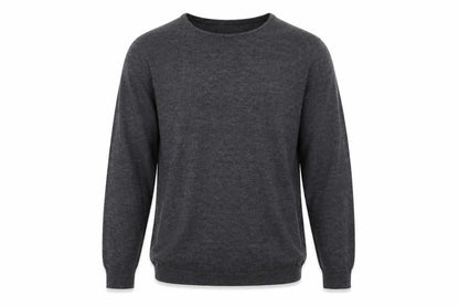 Fabrizio Mens Grey Round Neck Acrylic Pullover Jumper Size S Long Sleeve