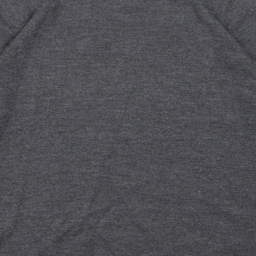 Fabrizio Mens Grey Round Neck Acrylic Pullover Jumper Size S Long Sleeve