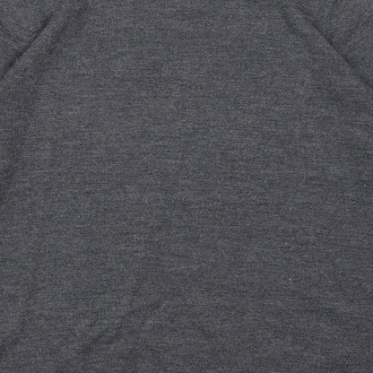 Fabrizio Mens Grey Round Neck Acrylic Pullover Jumper Size S Long Sleeve