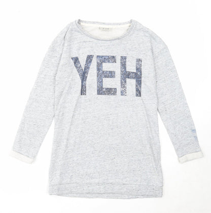 NEXT Girls Grey Cotton Pullover Sweatshirt Size 10 Years Pullover - YEH