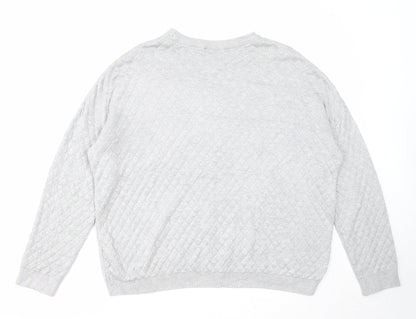 Topshop Womens Grey Acrylic Pullover Sweatshirt Size 12 Pullover