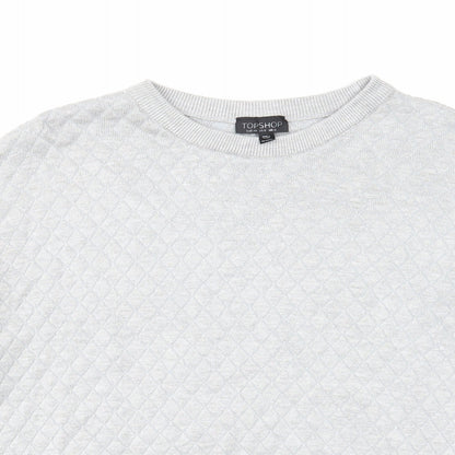 Topshop Womens Grey Acrylic Pullover Sweatshirt Size 12 Pullover