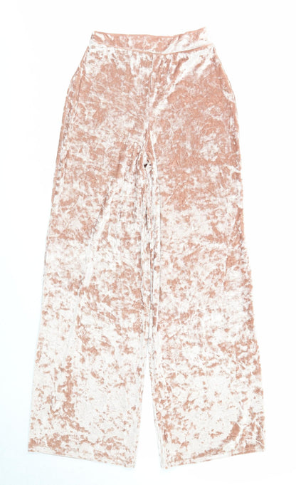 Missguided Womens Beige Polyester Trousers Size 4 Regular