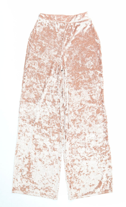 Missguided Womens Beige Polyester Trousers Size 4 Regular